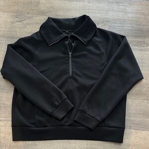 Black Sweater with Zip Collar